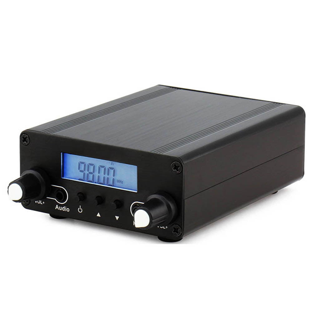 Black FM audio transmitter for drive in cinema car audio