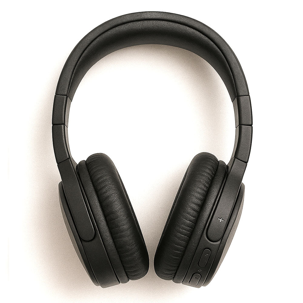 Black wireless cinema headphones on a white background