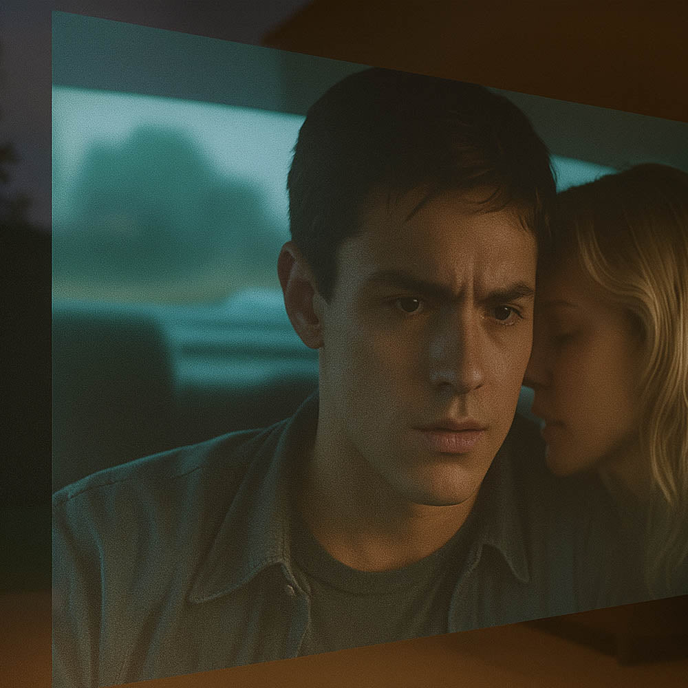 Movie image projected onto window projection film